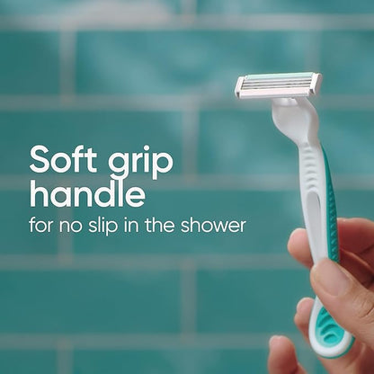 Gillette Venus Simply 3 Sensitive Women's Disposable Razors, Pack of 2 with 4 razors