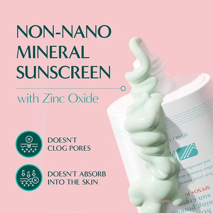 Rataplan Minari Calming Poreless Sun Cream SPF 50+ PA++++ 1.69fl.oz - Mineral Sunscreen, Korean Sunscreen for Face, Pore Minimizer for Face, Reef Safe, Broad Spectrum, Korean Skincare