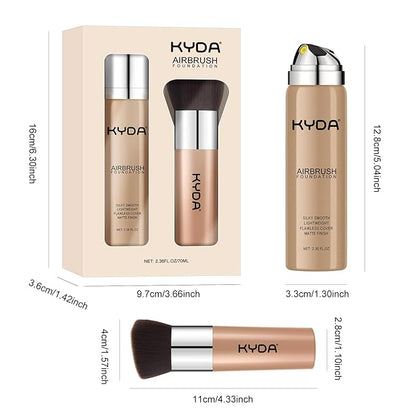 KYDA AirBrush Foundation Spray, Silky Foundation Mist Makeup, Sunny Beige