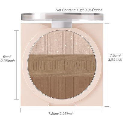 Contour Powder Makeup Palette Matte Shimmer Face Sculpting Warm Brown