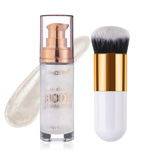 Body Shimmer Oil, Waterproof Long Lasting Moisturizing Bronze Platinum #05) 1oz