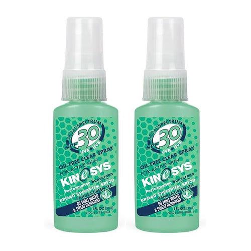KINeSYS Performance Sunscreen Vanilla-Green Tea Scented Clear Spray, SPF 30, Hypoallergenic, Broad Spectrum UVA/UVB protection for Face & Body; Alcohol, Vegan, 170+ Sprays, 1 fl. Oz (Pack of 2)