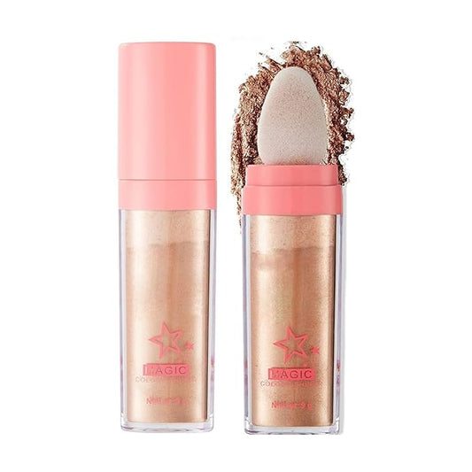 Glitter Powder Highlighter Makeup, Body Brightens the Natural Golden Brown)
