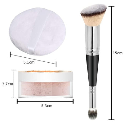 2PCS Loose Face Powder, Oil Control Minimizes Pores (05# Fair) 8g