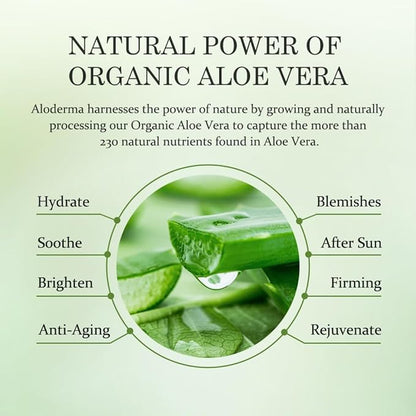 Aloderma 99.8% Organic Aloe Vera Face Hydrator Made Within 12 Hours of Harvest - Moisturizing & Hydrating Facial Toner for Oily Skin, Soothing Aloe Toner for Balanced, Smooth Skin Texture, 240ml, 6ct