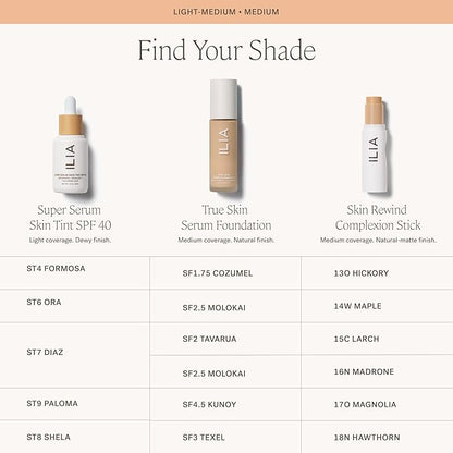 ILIA - Skin Rewind Complexion Stick - Foundation + Concealer + Skincare | Non-Toxic, Vegan, Cruelty-Free, Clean Makeup (18N - Hawthorn, 0.35 oz | 10 g)