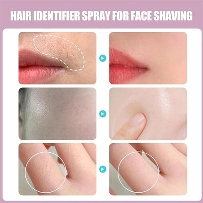 2PCS Hair Identifier Spray for Face Shaving，face hair identifier spray，Moisturizing And Skin Care Set Spray，suitable for all skin types (Spray Plus Razor)