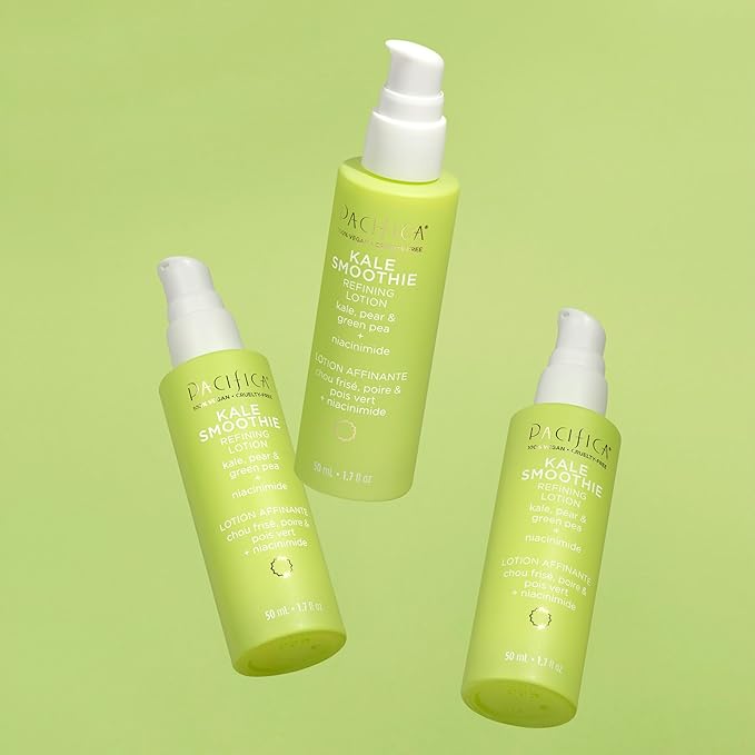 Pacifica Face Moisturizer - Kale Smoothie Face Lotion w/Niacinamide, Copper, Super Foods & Plant Extract - Reduces Pore Size & Redness, Improves Skin Texture Vegan & Cruelty-Free Dermatologist Tested