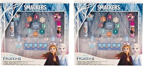 Lip Smacker Disney Frozen II Color Makeup Set For Girls, Shimmer Cream, Lip Gloss, Lip Balm, Nail Polish (Pack of 2)