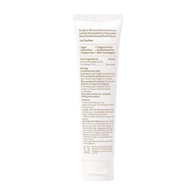Sun Bum Mineral SPF 30 Non-Tinted Sunscreen Face Lotion | Vegan and Hawaii 104 Act Compliant (Octinoxate & Oxybenzone Free) Broad Spectrum Natural Sunscreen with UVA/UVB Protection | 1.7 oz