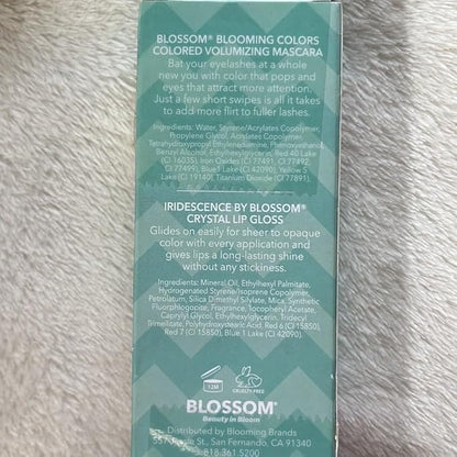 Blossom Liquid Volumizing Water Resistant Color Mascara, Iridescence Watermelon Flavored Glitter Shimmer Sparkle Crystal Lip Gloss, 0.22 fl. oz, 2 pack, Lilac Lashes Purple/Ombre Lavender Tourmaline Dream'