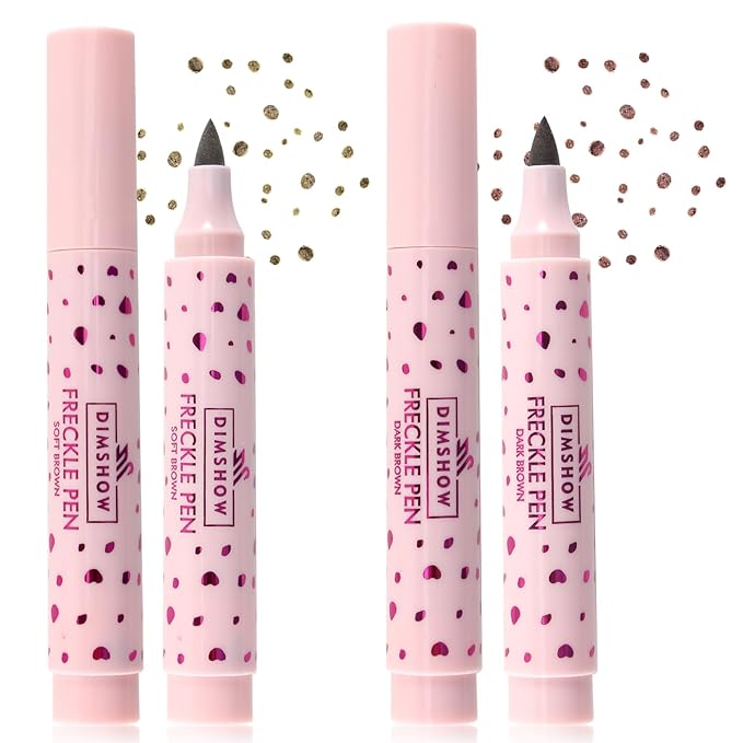 Erinde 2PCS Freckle Pen, Natural Lifelike Freckle Makeup Brown&Light Brown