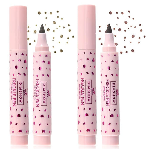 Erinde 2PCS Freckle Pen, Natural Lifelike Freckle Makeup Brown&Light Brown