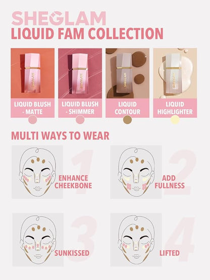 SHEGLAM Color Bloom Liquid Blush Makeup for Cheeks Float On