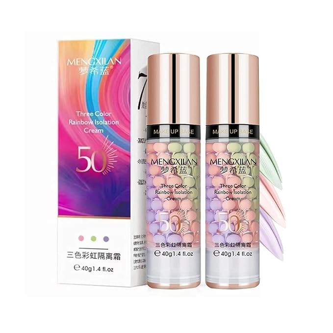 2Pcs Pore Primer,Skin Tone Correcting Facial Serum,One Step Concealer Foundation