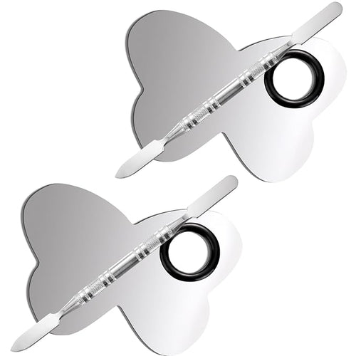 2 Pcs Stainless Makeup Mixing Palette,Tool for Mixing