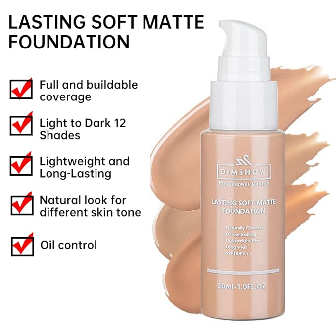 Flawless Matte Liquid Foundation Makeup, Vegan & Cruelty-Free, (03, ) 30ml