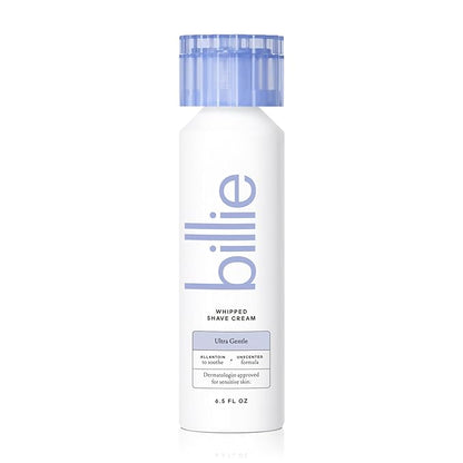 Billie Whipped Shave Cream - Ultra Gentle Protection - Fragrance-Free & Dermatologist-Approved - Designed for Sensitive Skin - 6.5 fl oz