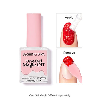 Dashing Diva One Gel Color & Magnetic Topper Duo - 8Ball - Real Black & Iridescent Glitter Topper - 3-in-1 Base Coat, Nail Color & Top Coat - Gel Nail Polish Set