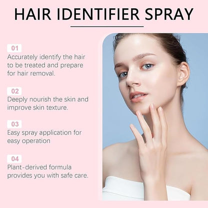2pcs Hair Identifier Spray for Face Shaving, Skin Body Hair Identifying Spray With Razors,Hair identifier for Face Dermaplaning, Moisturizing and Skin Care Dermaplaner