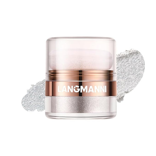Glitter Body Highlighter Powder Body Shimmer Sparkle Face sponge head（silvery）