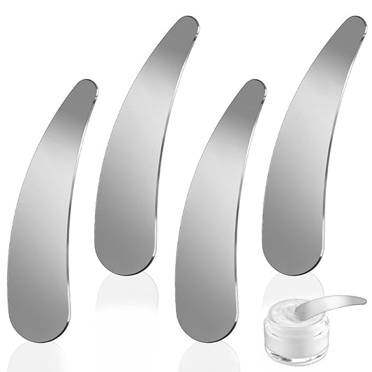 2Pcs Mini Metal Cosmetic Spatulas, Skincare SpatulaMixing