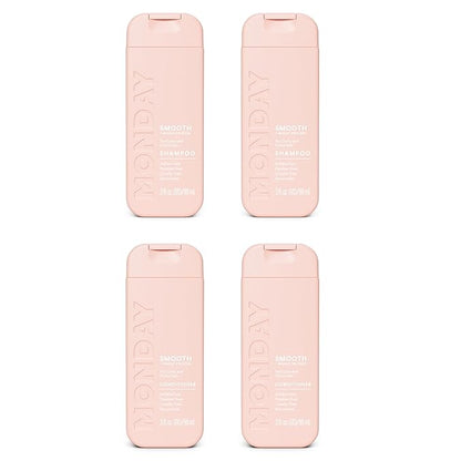 Monday Haircare Smooth Shampoo & Conditioner Travel Pack - 3oz, 90ML Travel Kit (2 x Shampoo,2 x Conditioner)