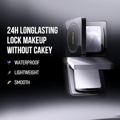Oil Control Face Pressed Powder Compact, 24H Longlasting () () 0.28Oz