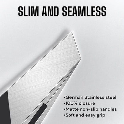 Professional Tweezers - Slant, Durable Lightweight German Stainless Steel, Ultra Precision Tweezers for Eyebrows, Facial Hair, Chin, and Ingrown Hair Removal - Gift (Matte Gold)