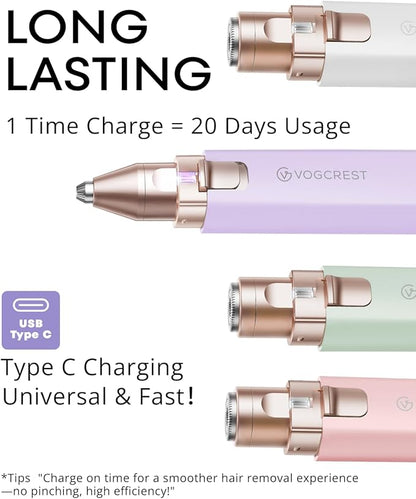 Eyebrow Hair Trimmer: Rechargeable Facial Hair Removal Device for Removing Unwanted Peach Fuzz from Lips Chin Neck As Well As Shaping Eyebrows