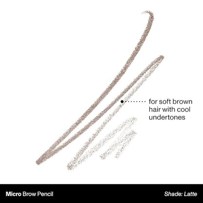Morphe Micro Dual Eyebrow Pencil - Dual-Ended Brow Pencil Featuring a Retractable, Ultra-Precise, Pointed Tip - Richly Pigmented, Smooth-Gliding, Long-Lasting Wax Formula - Latte (0.003 oz)