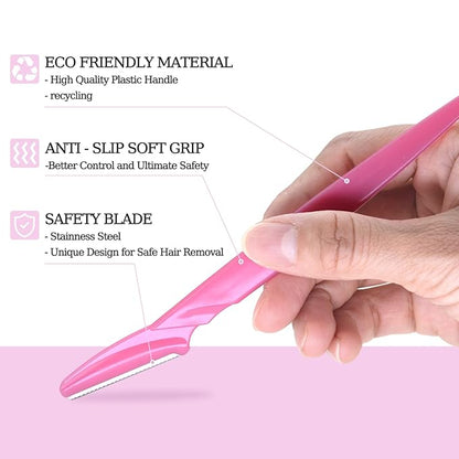 40pcs Eyebrow Razor for Women, Face Shaver Kit Dermaplaning Tool for Peach Fuzz Removal, Stainless Steel Blades with Protective Covers | Eyebrow Trimmer, Facial Hair Removal