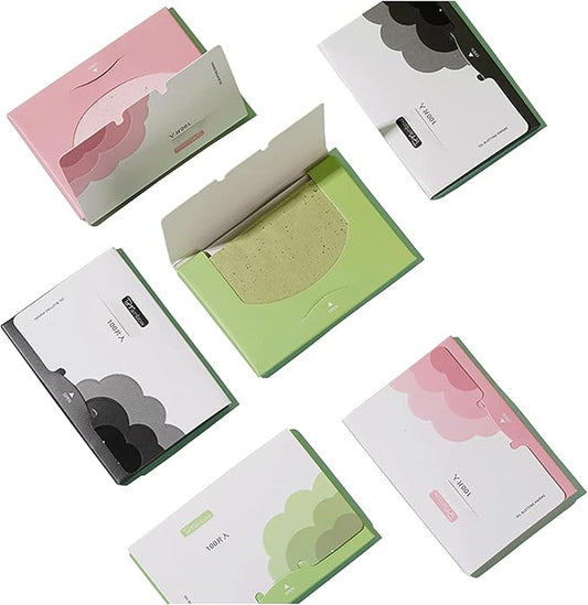 Oil Blotting Sheets, Random pattern 6-Pack,300 Sheets total, Men Women