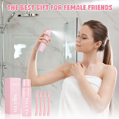 Hair Identifier Spray for Face Shaving, Moisturizing and Skin Care Dermaplaner Spray,Skin Body Hair Identifier Comfortable Face Shaving Powder (Pink 2Pack)