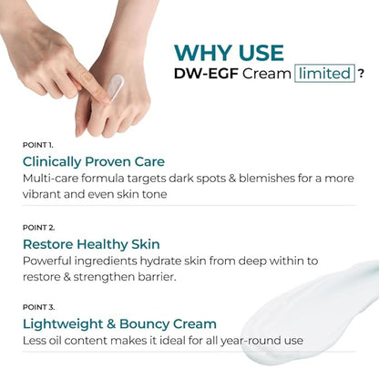 EASYDEW DW-EGF Cream Limited 2.36 oz - Anti-Aging Moisturizer with Human Epidermal Growth Factor & Hyaluronic Acid Collagen to Rejuvenate & Regenerate Cells, Softer Skin, Light weight Refreshing Cream