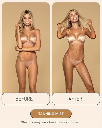 Natural Sunless Tanning Mist 7oz - Organically Derived Self-Tanner Spray, Lightweight & Non-Sticky, Streak-Free Glow, For All Skin Types, Vegan & Cruelty-Free