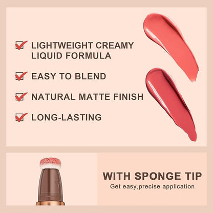 Mysense Liquid Blush Beauty Wand,Gel Cream Blush Stick Wand-Cheery Red