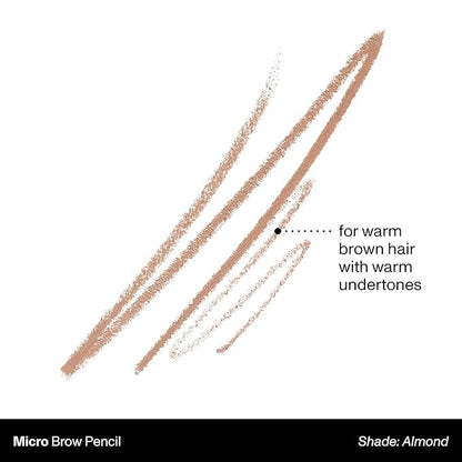 Morphe Micro Dual Eyebrow Pencil - Dual-Ended Brow Pencil Featuring a Retractable, Ultra-Precise, Pointed Tip - Richly Pigmented, Smooth-Gliding, Long-Lasting Wax Formula - Almond (0.003 oz)