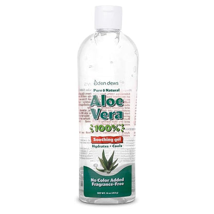 Aloe Vera Gel for Skin - 100% Pure & Natural Organic, Moisturizing, Face Skin & Hair Care, Sun Burn Relief, Hydrating & Soothing for Dry Skin, Made in USA, Unscented, 16 oz (Pack of 2)