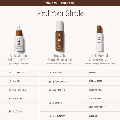 ILIA - Skin Rewind Complexion Stick - Foundation + Concealer + Skincare | Non-Toxic, Vegan, Cruelty-Free, Clean Makeup (42C - Ekki, 0.35 oz | 10 g)