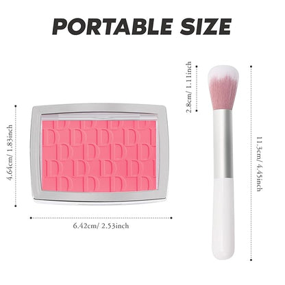 Cherry Blush Powder Blush for Cheeks with Brush, Matte Blush Palette Blush Powder Face Blusher, Natural Blendable Formula Silky Lightweight Makeup Blush Rubores de Maquillaje, 015#