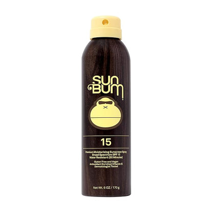 Sun Bum Original SPF 15 Sunscreen Body Spray - Broad Spectrum Moisturizing Sunscreen with Vitamin E - Hawaii 104 Act Compliant (Made without Octinoxate & Oxybenzone) - 6 oz
