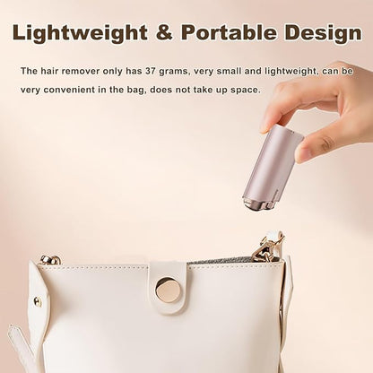 Facial Hair Removal for Women, Portable Painless Electric Shaver Device with Built-in LED, Wet/Dry Electric Razor Hair Remover Epilators for Face, Chin, Upper Lip and Arms (Rose Gold-2025)