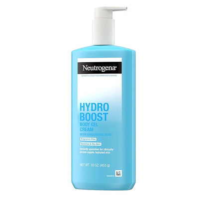 Neutrogena Hydro Boost Body Gel Cream With Hyaluronic Acid, Hydrating Body Lotion For Dry Skin, Fragrance-Free Hyaluronic Acid Moisturizer, 16 OZ