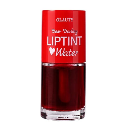 Lip Tint Stain Set, Korean Lip Tint Glossy Lip Stain Plumping Mini Liquid Lipstick, Multi-use Lip and Cheek Tint, Long-Wear Lip Stain Non-Stick Cup Smudge-proof & Lightweight Lip Tint (Cherry)