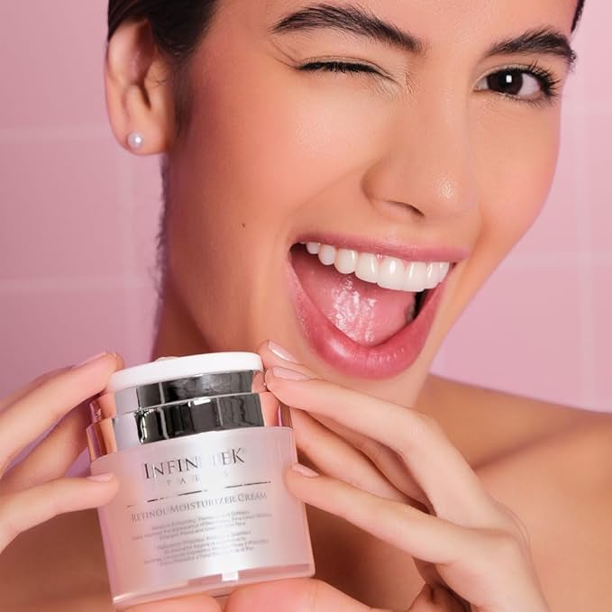 Infinitek Paris Retinol Face Moisturizer Night Cream - Premium Skin Care with Collagen & Vitamin E. Advanced Anti-Aging and Antioxidant Face Cream. Skin Vitamin Enriched Moisturizer for Radiant Skin