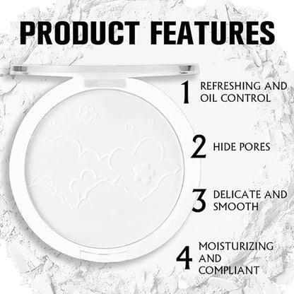 Face Oil Control Pressed Setting Powder-Clarifying Finishing Powder,Waterproof All-Day Use