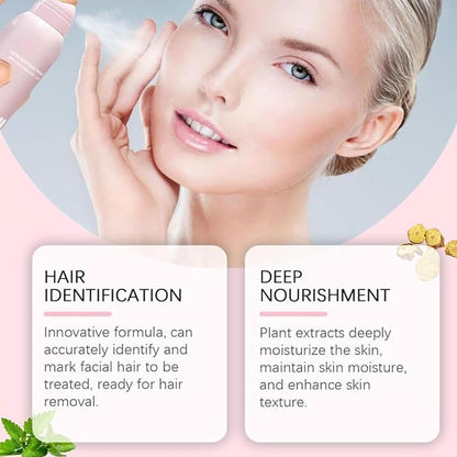 2PCS Hair Identifier Spray for Face Shaving，face hair identifier spray，Moisturizing And Skin Care Set Spray，suitable for all skin types (Spray Plus Razor)