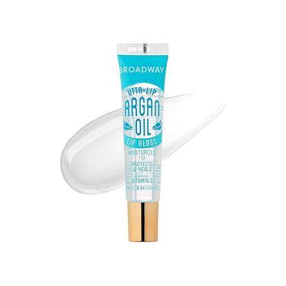 Ruby Kisses Broadway Vita-Lip Clear Lip Gloss (Argan Oil 6 Pack), Ultra-Hydrating & Soothing Formula with Multi-Vitamin Oils, High-Shine Non-Sticky Finish, Protecting Glossy Lip Balm With Vitamin E