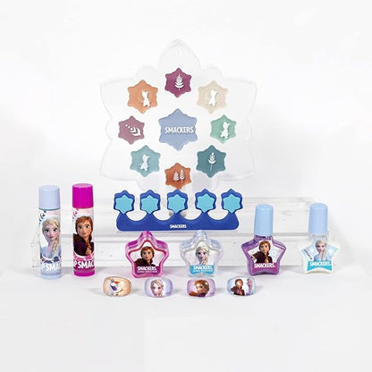 Lip Smacker Disney Frozen II Color Makeup Set For Girls, Shimmer Cream, Lip Gloss, Lip Balm, Nail Polish (Pack of 2)